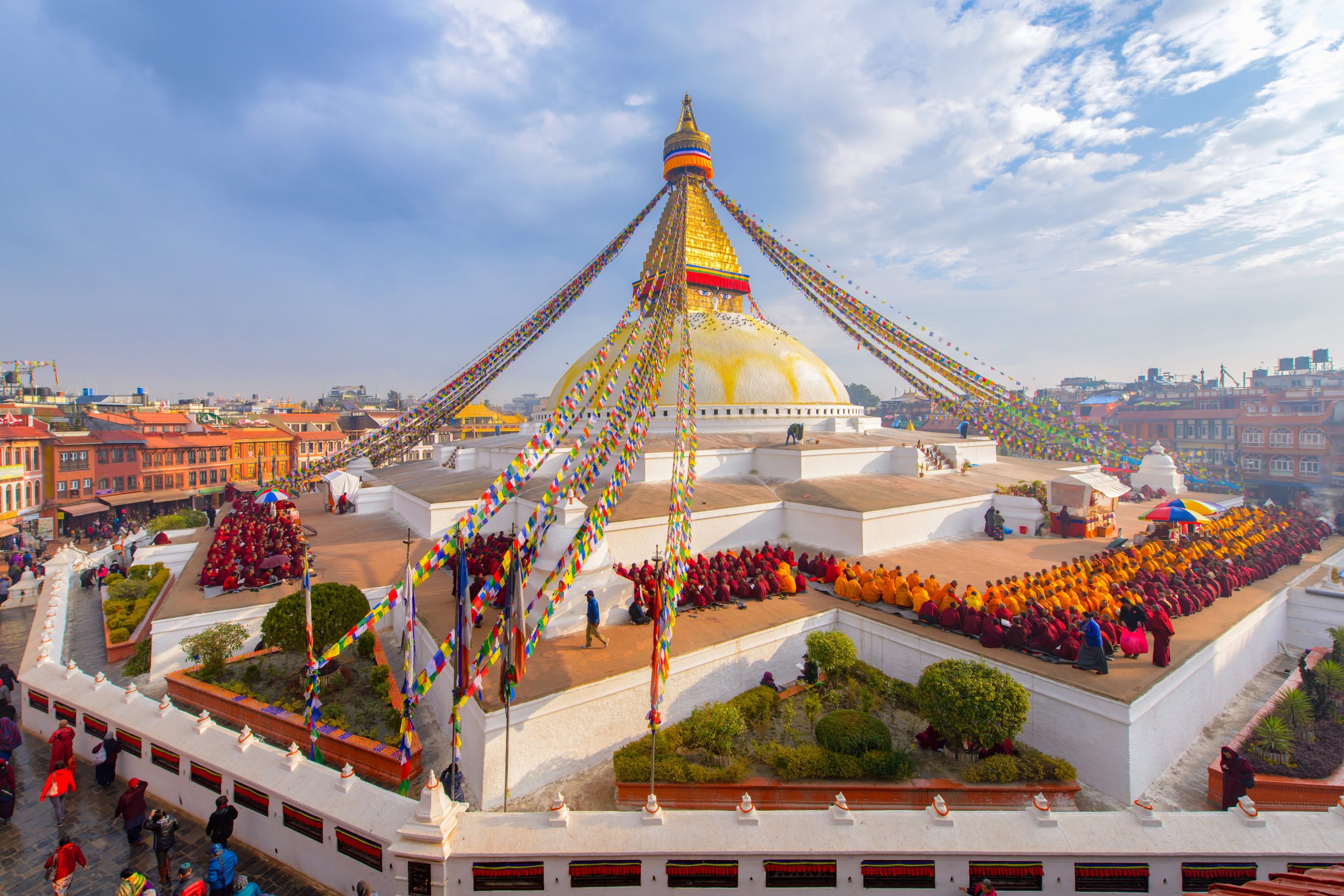 Swayambhunath-templet, også kendt som "Abe-templet", i Nepal