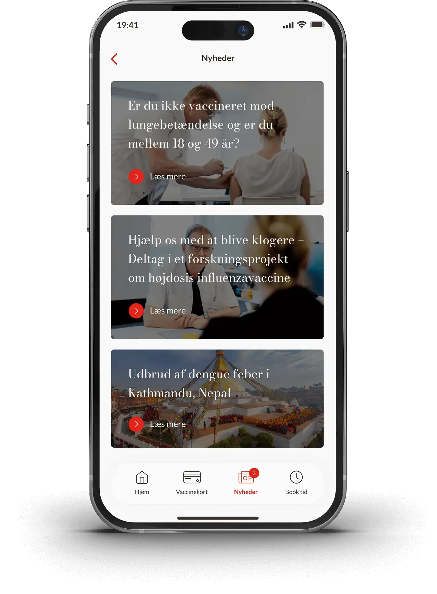 Min Vaccination mobilapp på iPhone